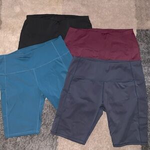 OALKA Bike Shorts!  Set of 4!  XL!!  Black, burgundy, teal blue and dark gray!